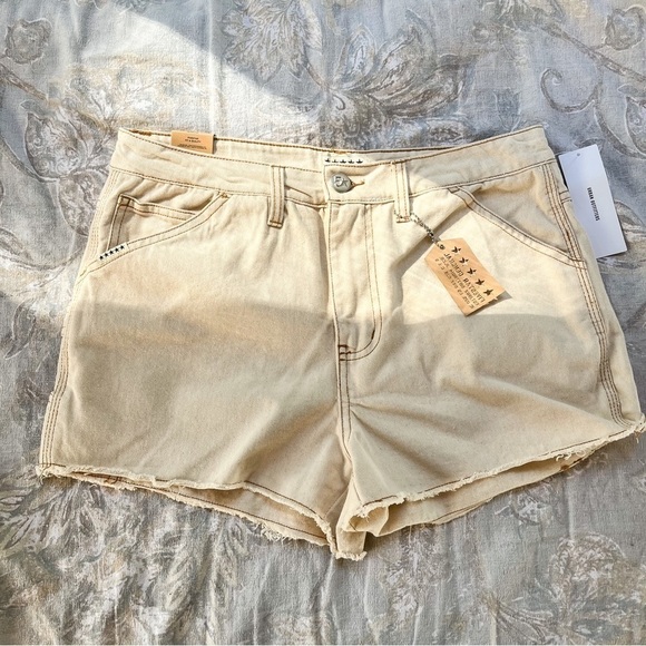 Five Star General Women’s Cutoff Denim Cream Carpenter Short - Picture 3 of 10